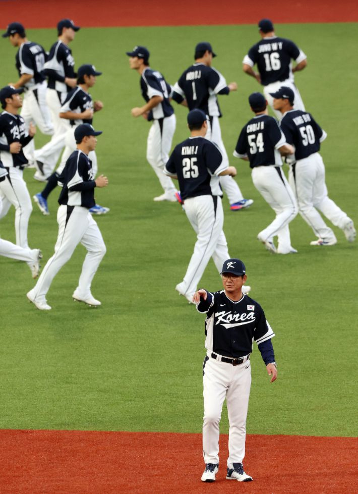 한국 야구 대표팀의 류중일 감독. 연합뉴스