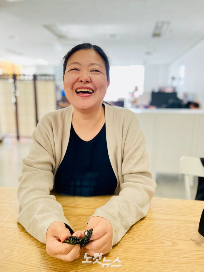 웹툰 '오!단군'의 노미영 작가. 김민수 기자