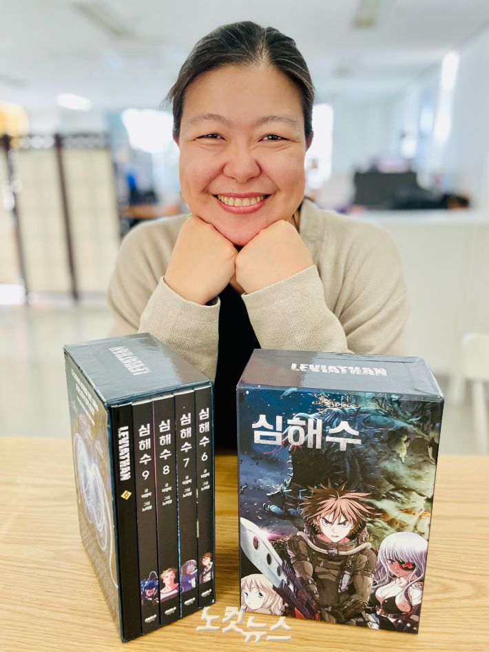 웹툰 '심해수'·'오!단군'의 노미영 작가. 김민수 기자