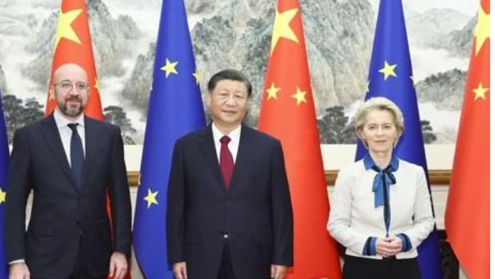 EU 지도부와 만난 시진핑 中 국가주석. 연합뉴스