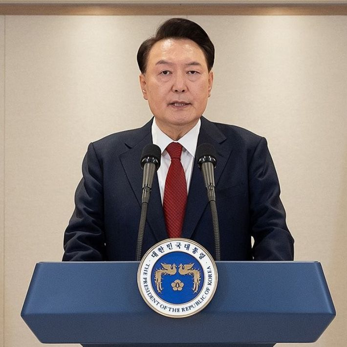 윤석열 대통령이 12일 용산 대통령실에서 대국민 담화를 하고 있다.  연합뉴스