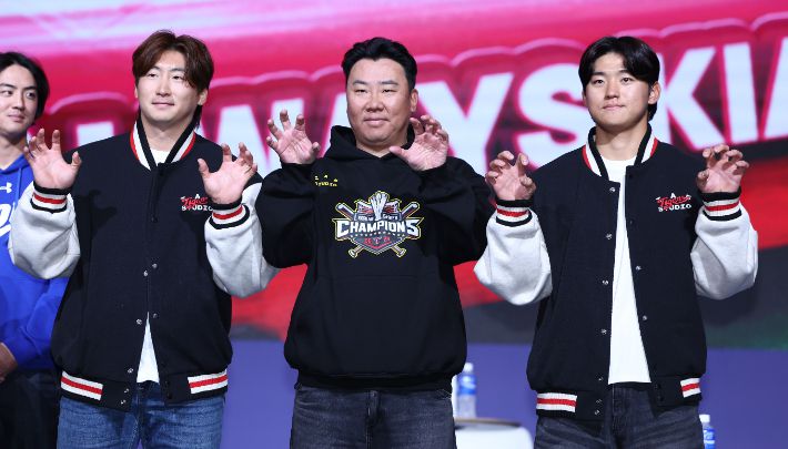 KIA 나성범 이범호 감독 김도영. 연합뉴스