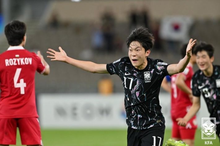선제골 넣은 정현웅. 대한축구협회 제공