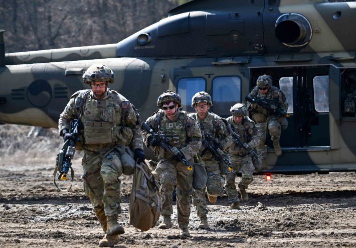 '한미 연합 공중강습 훈련. 파주=사진공동취재단