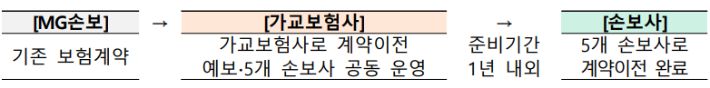 MG손보 가교 보험사를 활용한 계약이전 방안. 금융위원회 제공