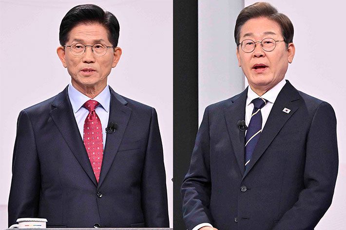 국민의힘 김문수 대선후보(왼쪽), 더불어민주당 이재명 대선후보. 국회사진취재단