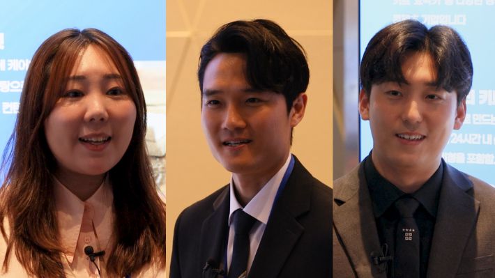 왼쪽부터 레드로즈빈 한은경 대표, 비응도등대가(한담장) 김삼성 대표, 요담엔 장준혁 대표. 노컷TV캡처