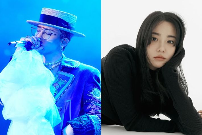 왼쪽부터 지드래곤, 이주연. 갤럭시코퍼레이션 제공/이주연 인스타그램