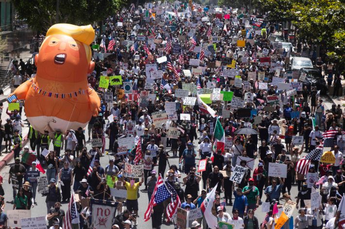 LA '노 킹스' 시위. 연합뉴스