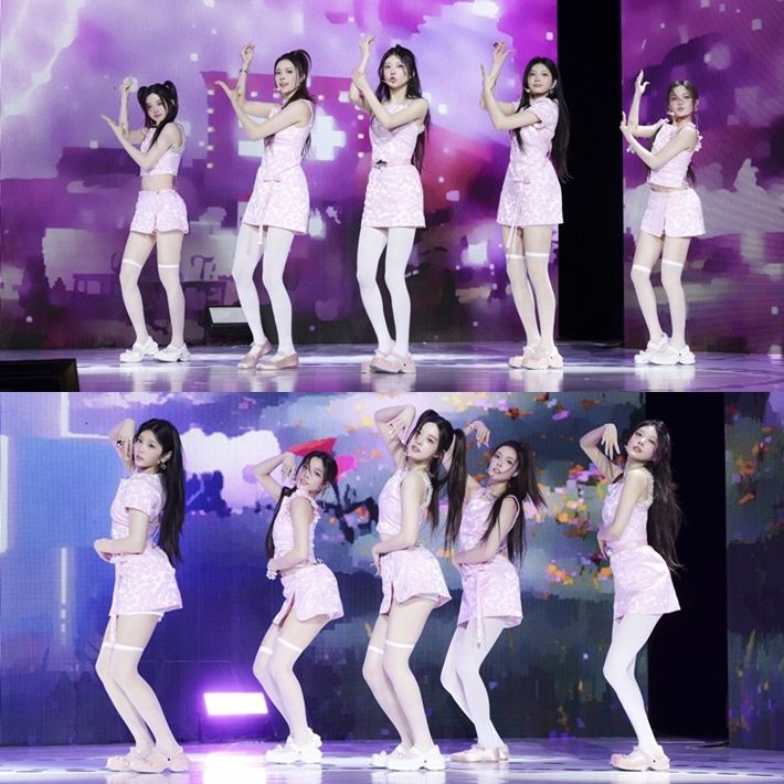 타이틀곡 '빌려온 고양이' 무대를 하는 아일릿의 모습. 쏘스뮤직 제공