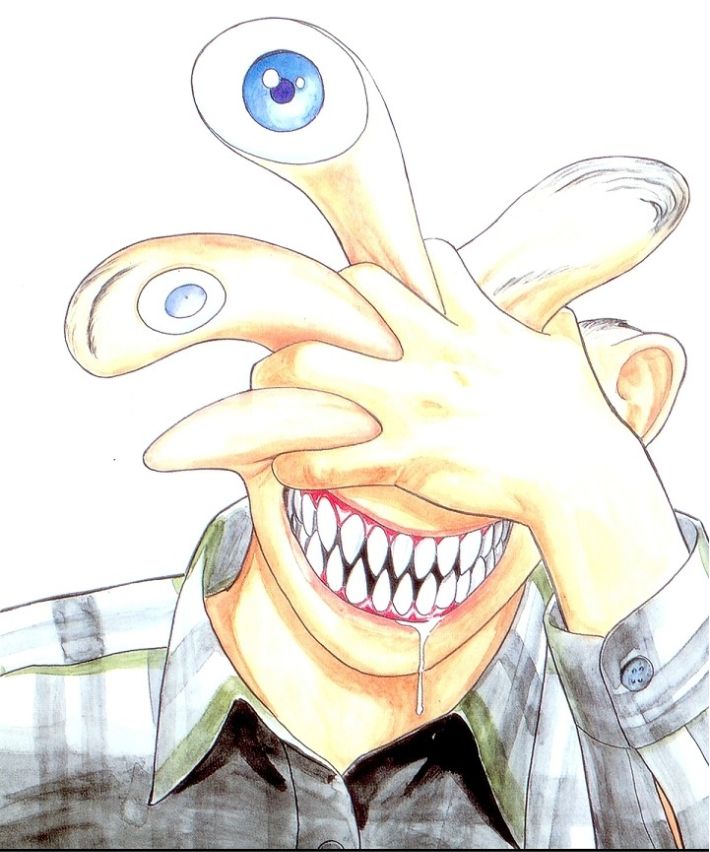 컬러 스크롤 버전 '기생수'. 네이버웹툰 갈무리