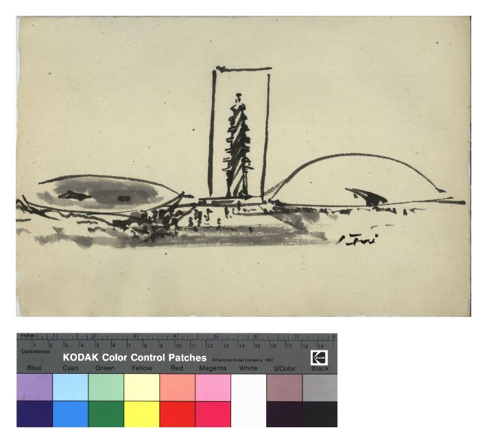 경주타워 공모전 스케치. 경북문화관광공사 제공