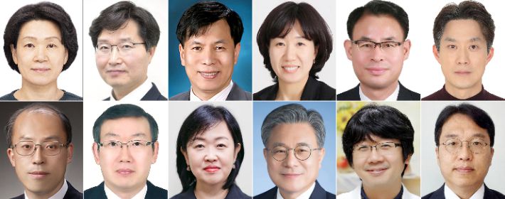 대통령실은 이재명 대통령이 13일 차관급 추가 인선을 단행했다고 강유정 대통령실 대변인의 브리핑을 통해 밝혔다. 윗줄 왼쪽부터 최은옥 교육부 차관, 구혁채 과학기술정보통신부 1차관, 박인규 과학기술정보통신부 과학기술혁신본부장, 강윤진 국가보훈부 차관, 강희업 국토교통부 2차관, 노용석 중소벤처기업부 차관, 조원철 법제처장, 이명구 관세청장, 홍소영 병무청장, 허민 국가유산청장, 임승관 질병관리청장, 강주엽 행복중심복합도시건설청장. 연합뉴스