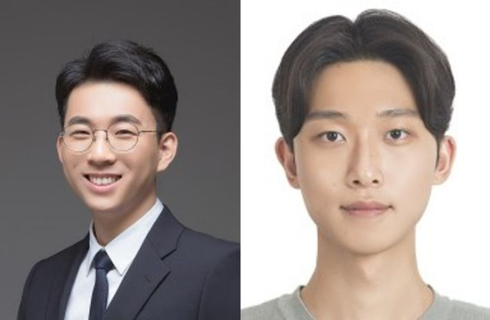 사진 왼쪽부터 이현욱 교수,  정순재 연구원(제1저자). UNIST 제공