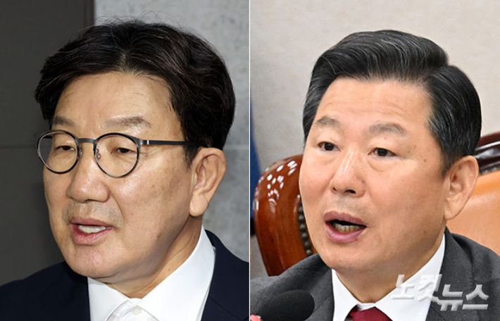 국민의힘 권성동(왼쪽)·이철규 의원. 윤창원 기자