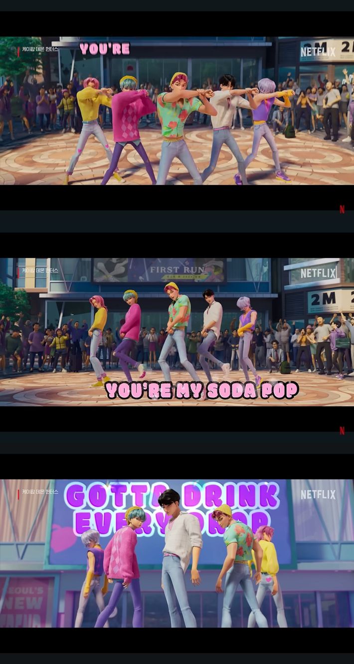 리정은 넷플릭스 애니메이션 '케이팝 데몬 헌터스' 극 중 보이그룹 사자보이즈의 '소다 팝' 안무를 제작했다. '소다 팝' 리릭 비디오 캡처