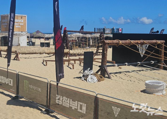 29일 부산 해운대페스타 축제장에 마련된 강철부대 체험 공간이 한산한 모습. 김혜민 기자