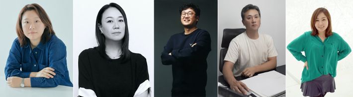 벡델데이 2025 시리즈 부문 벡델리안에 선정된 '정년이' 정지인 감독, '옥씨부인전' 박지숙 작가, '정숙한 세일즈' 제작자 한석원·황기용·신혜미. 벡델데이 2025 제공