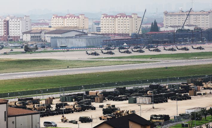 미 육군의 해외 기지 중 최대 규모로 알려진 경기도 평택시 캠프 험프리스 모습. 연합뉴스