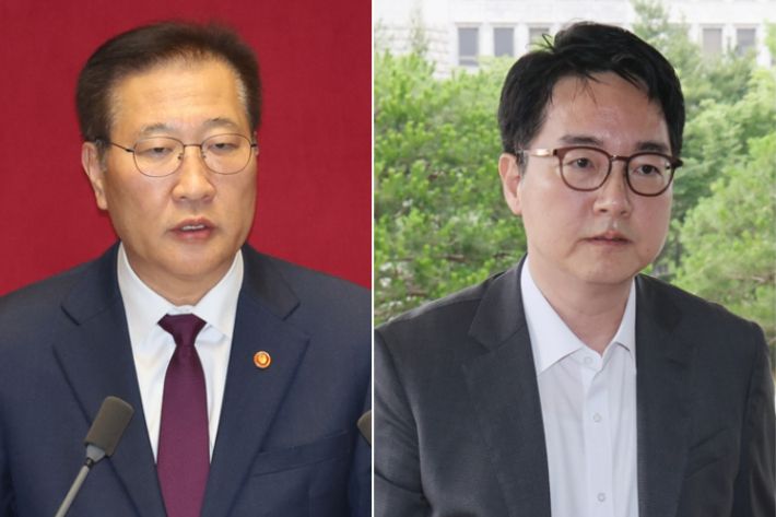 박성재 전 법무부 장관(왼쪽)과 심우정 전 검찰총장. 연합뉴스