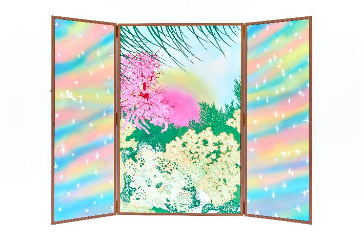 조주현, '마인드스케이프 Mindscape-31052025', 장지에 채색, (Open) 128.5 x 167 x 2.2cm(2025). 페이토 갤러리 제공