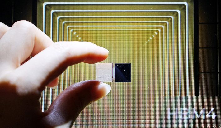 22일 서울 강남구 코엑스에서 열린 '반도체대전(SEDEX) 2025'에 마련된 SK하이닉스 부스에 6세대 고대역폭 메모리인 HBM4 실물이 전시돼있다. 연합뉴스