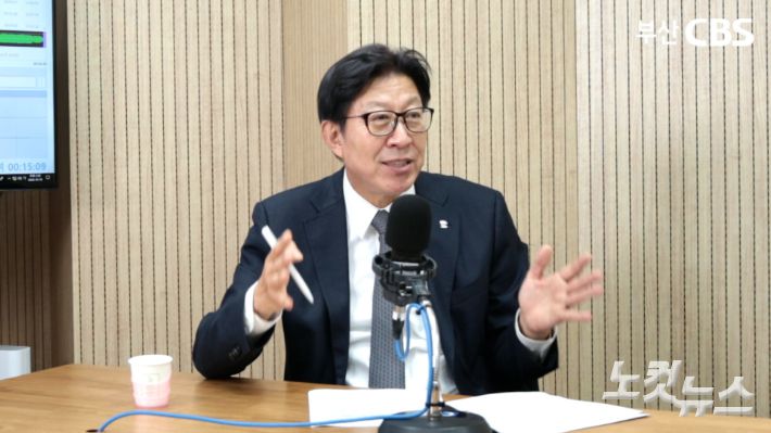3선 도전을 공식화 한 박형준 부산시장이 CBS 라디오 <부울경 투데이>에 출연한 모습. 부산CBS