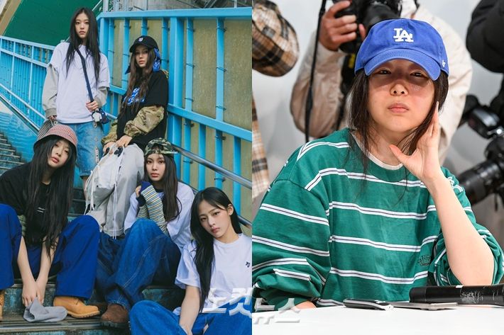 왼쪽부터 그룹 뉴진스, 민희진 전 어도어 대표. 어도어 제공/박종민 기자