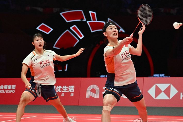 여자 복식 백하나(왼쪽)-이소희. 연합뉴스