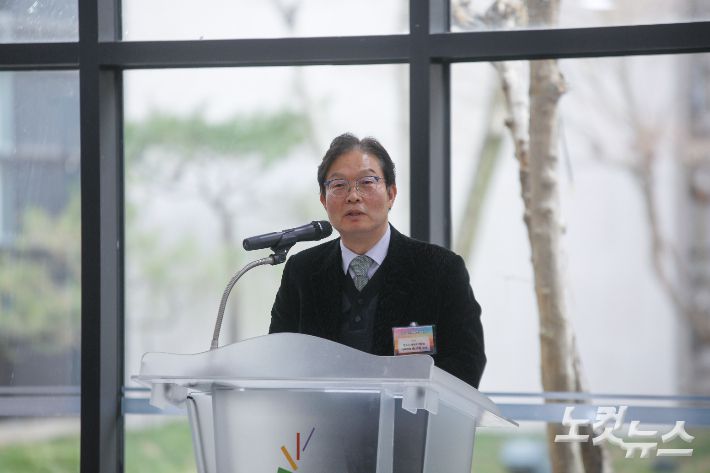 전주시기독교연합회 송시웅 대표회장이 신년 하례회에서 환영사를 전하고 있다. 최화랑 기자