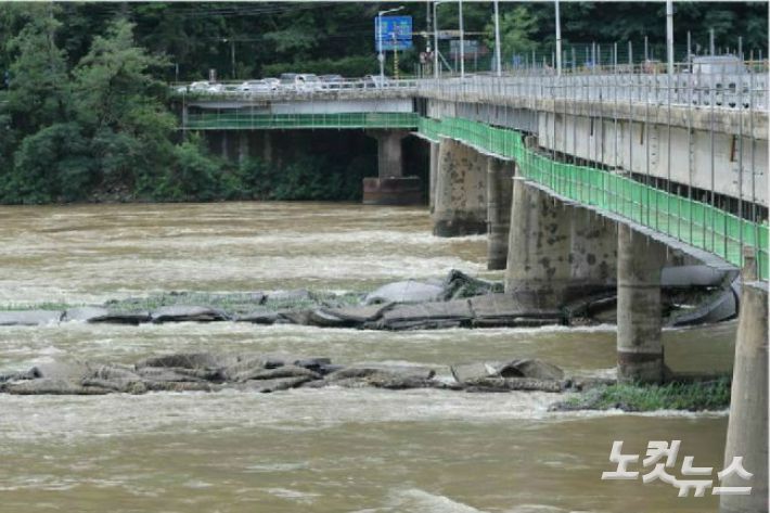 인공수초섬 부유물. 박정민 기자