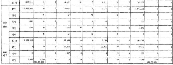 허경영 국가혁명당 대선 후보 납세 신고 내역. 중앙선거관리위원회 홈페이지 캡처