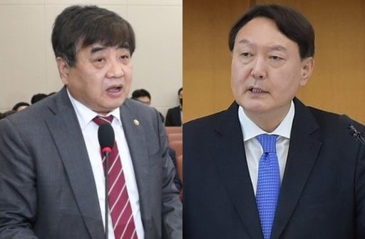 한상혁 방송통신위원장(왼쪽)과 윤석열 검찰총장. 세계일보 자료사진