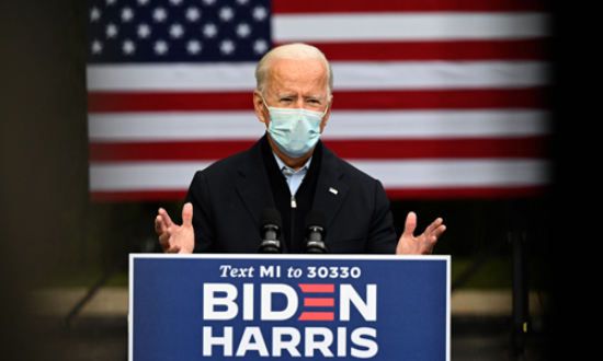 조 바이든 미국 민주당 대선후보. 그랜드래피즈 AFP=연합뉴스