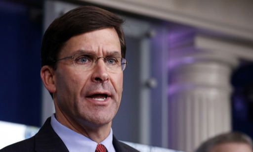 마크 에스퍼 미국 국방장관. 워싱턴 AP=연합뉴스