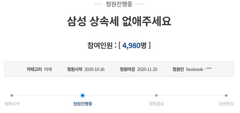 27일 게시된 청와대 국민청원글 갈무리.