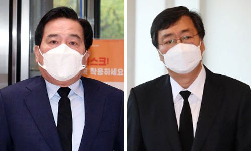 심재철 전 의원(왼쪽), 김홍업 김대중평화센터 이사장