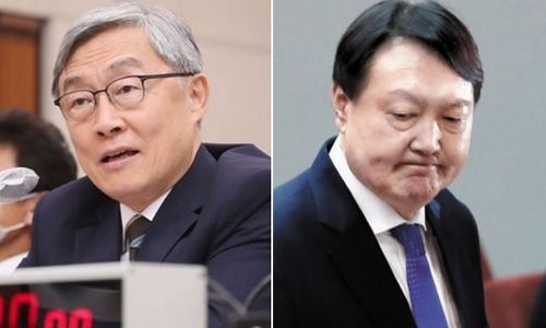 최재형 감사원장(왼쪽)과 윤석열 검찰총장