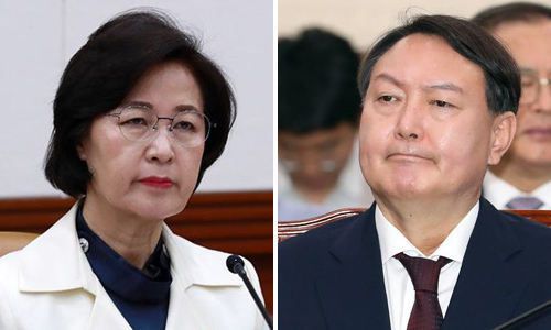 추미애 법무부 장관(왼쪽)과 윤석열 검찰총장. 세계일보 자료사진