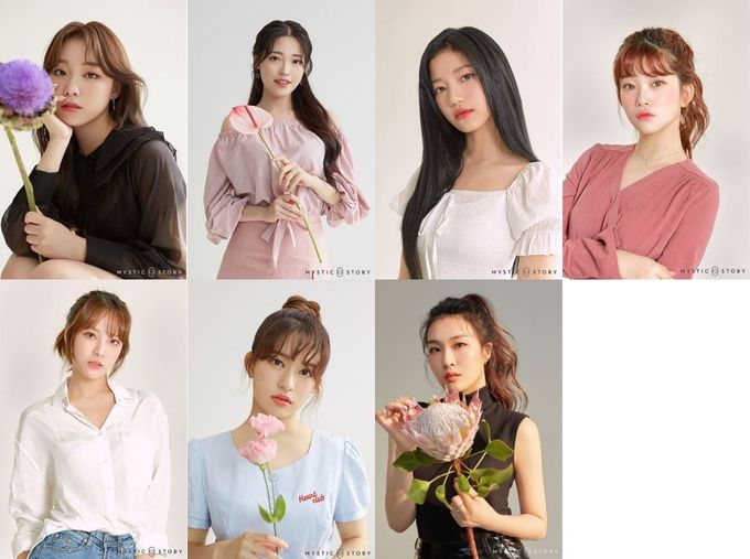 좌측 상단부터 김수현·김하람·김시윤·후쿠토미 츠키·문수아·타케우치 미유·이수민