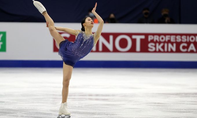 유영이 지난 2월 목동실내아이스링크에서 열린 2020 ISU 4대륙피겨선수권대회 여자싱글 프리스케이팅에서 연기를 펼치고 있다. 연합뉴스