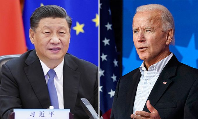 시진핑 중국 국가주석(왼쪽), 조 바이든 미국 대통령 당선인. 연합뉴스