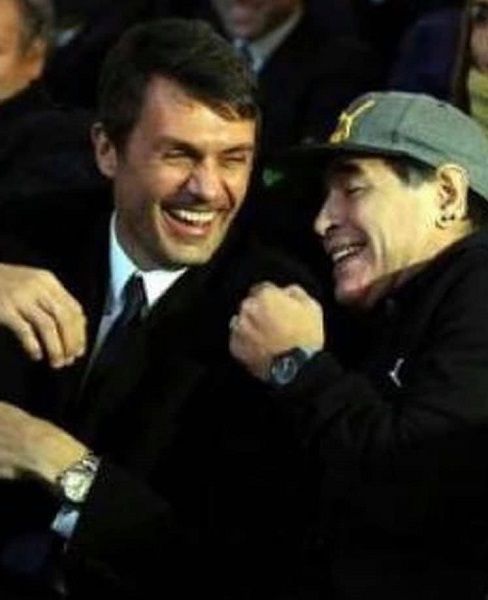 파올로 말디니(왼쪽)와 디에고 마라도나