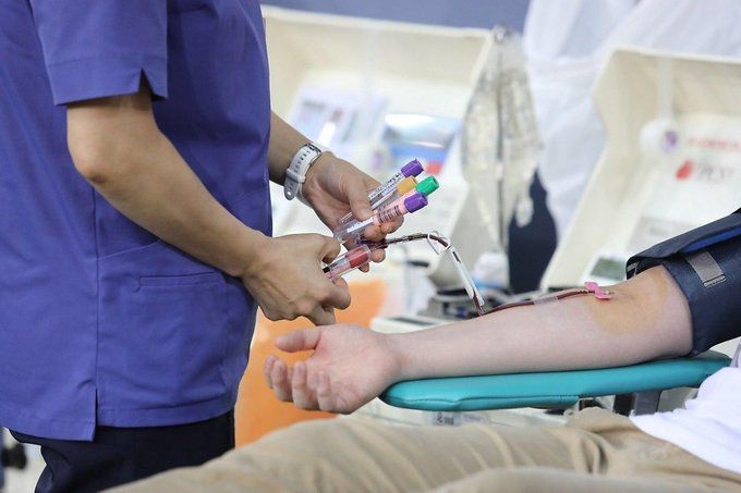 신천지 대구교회 교인들이 혈장 공여에 참여하고 있다. 신천지 제공