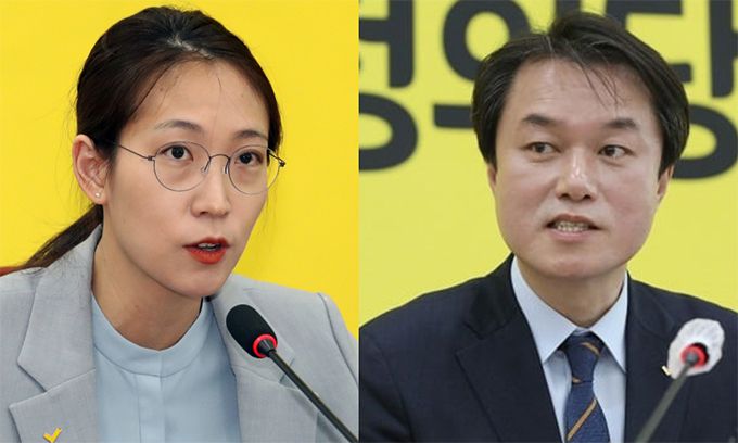 장혜영 의원(왼쪽) 정의당 김종철 대표(오른쪽). 뉴스1