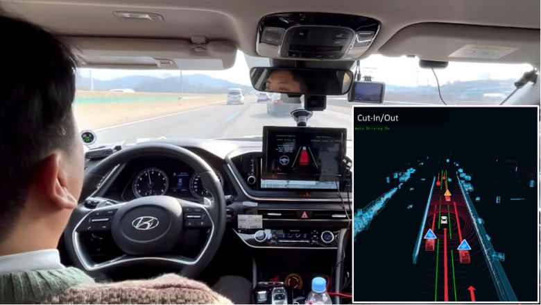 하나의 라이다 센서만 탑재한 뷰런테크놀로지의 자율주행차 . 네이버 D2SF