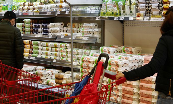 서울의 한 대형마트에 진열된 달걀. 연합뉴스