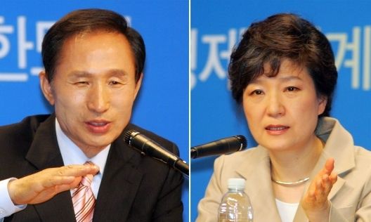 이명박, 박근혜 전 대통령. 연합뉴스