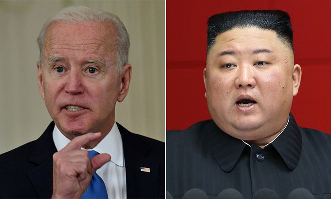 조 바이든 미국 대통령(왼쪽), 김정은 북한 노동당 총비서. 연합뉴스