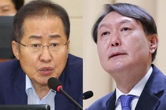 무소속 홍준표 의원과 윤석열 전 검찰총장. 연합뉴스